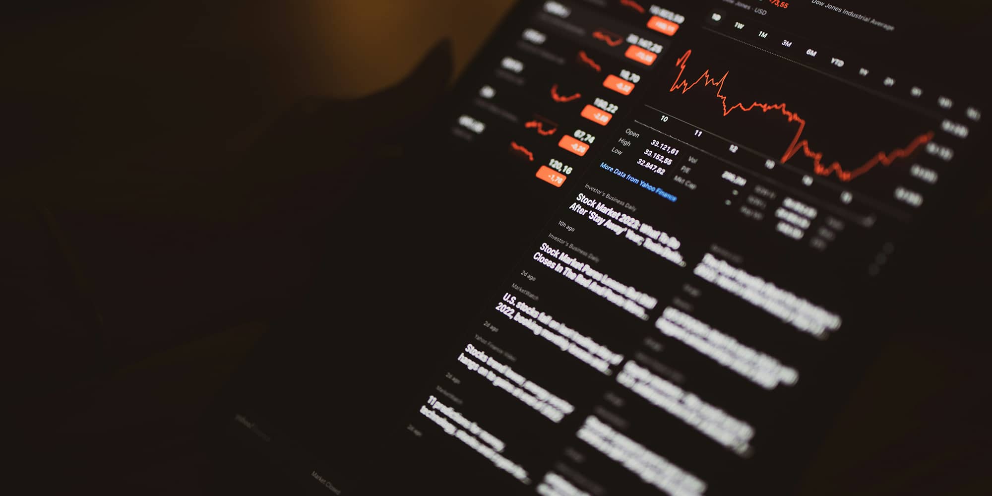 Écran affichant des données et graphiques financiers illustrant une procédure de redressement judiciaire